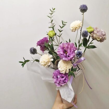 紫洋桔梗鮮花花桶 TA010001
