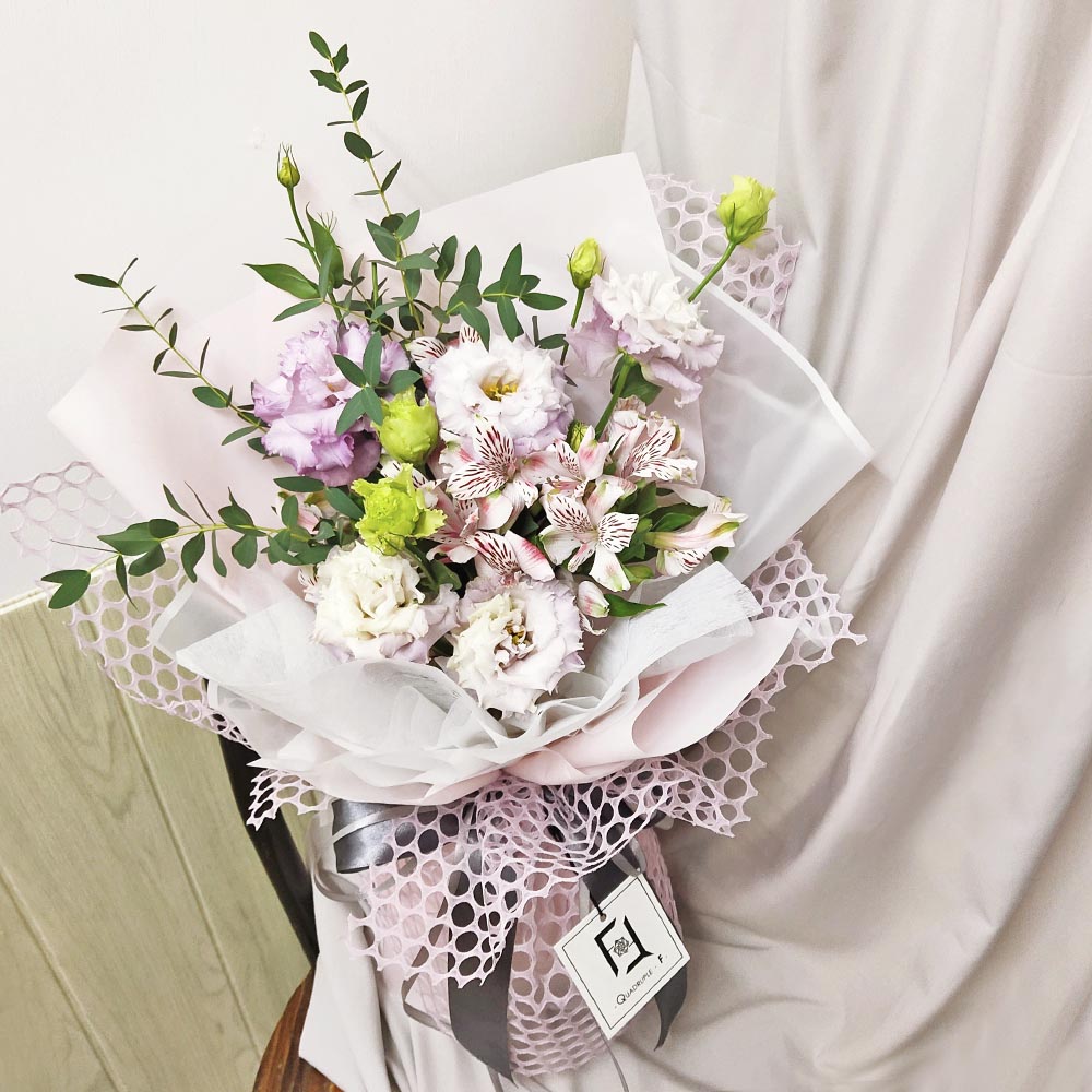 完滿幻愛 | 紫桔梗粉小百合鮮花花束 3 完滿幻愛 | 紫桔梗粉小百合鮮花花束 - BM100002