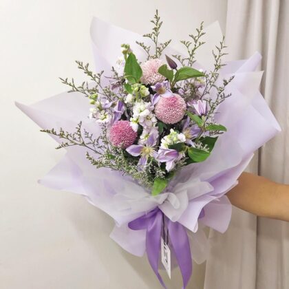 紫乒乓鮮花花束 BL100003