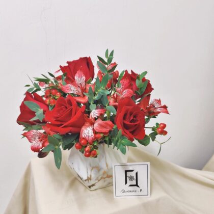 紅玫瑰鮮花枱花 TA010004
