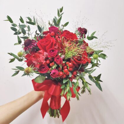 紅玫瑰系列鮮花結婚花球連襟花 WB010002