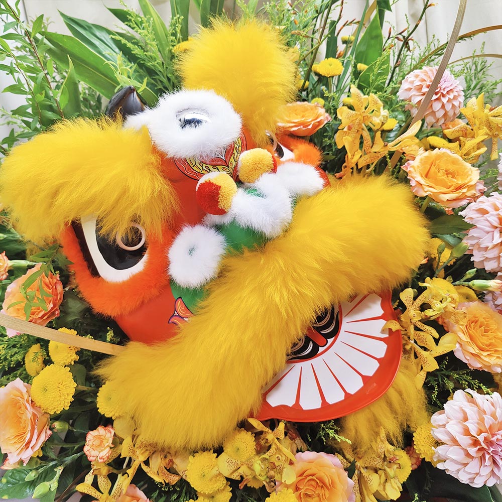 Lion Dancing in the Morning Sun | Dahlia & Orange Rose Lion Dance Grand Opening Congratulatory Fresh Flower Stand 4 Lion Dancing in the Morning Sun | Dahlia & Orange Rose Lion Dance Grand Opening Congratulatory Fresh Flower Stand - FS010001