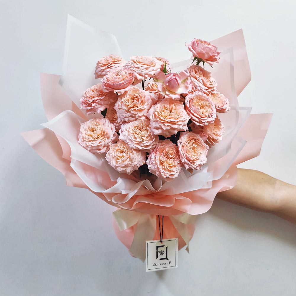 Peach Sweet Dream | Pink-Orange Spray Rose Fresh Flower Bouquet 1 Peach Sweet Dream | Pink-Orange Spray Rose Fresh Flower Bouquet - BM010032