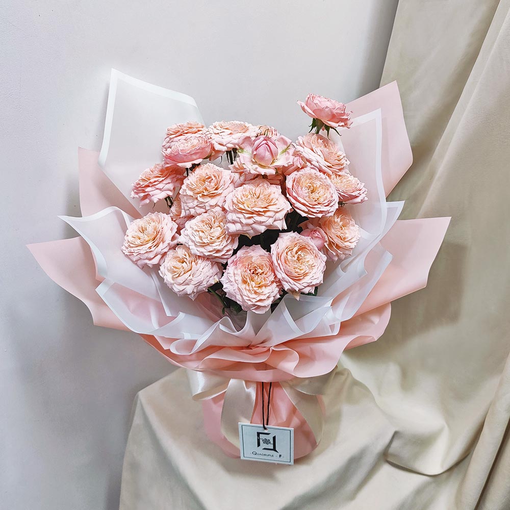 Peach Sweet Dream | Pink-Orange Spray Rose Fresh Flower Bouquet 3 Peach Sweet Dream | Pink-Orange Spray Rose Fresh Flower Bouquet - BM010032