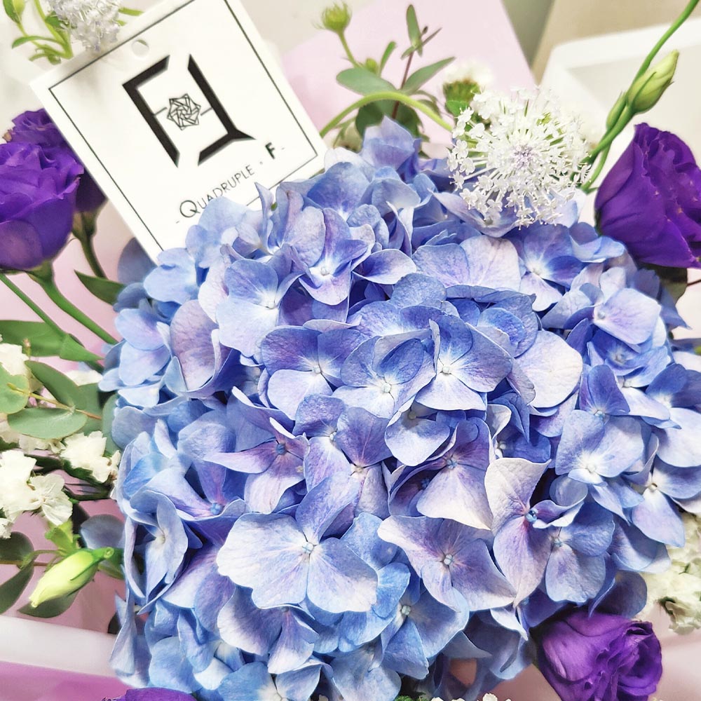 Violet Reverie | Purple Hydrangea & Eustoma Fresh Flower Bouquet 2 Violet Reverie | Purple Hydrangea & Eustoma Fresh Flower Bouquet - BM040007