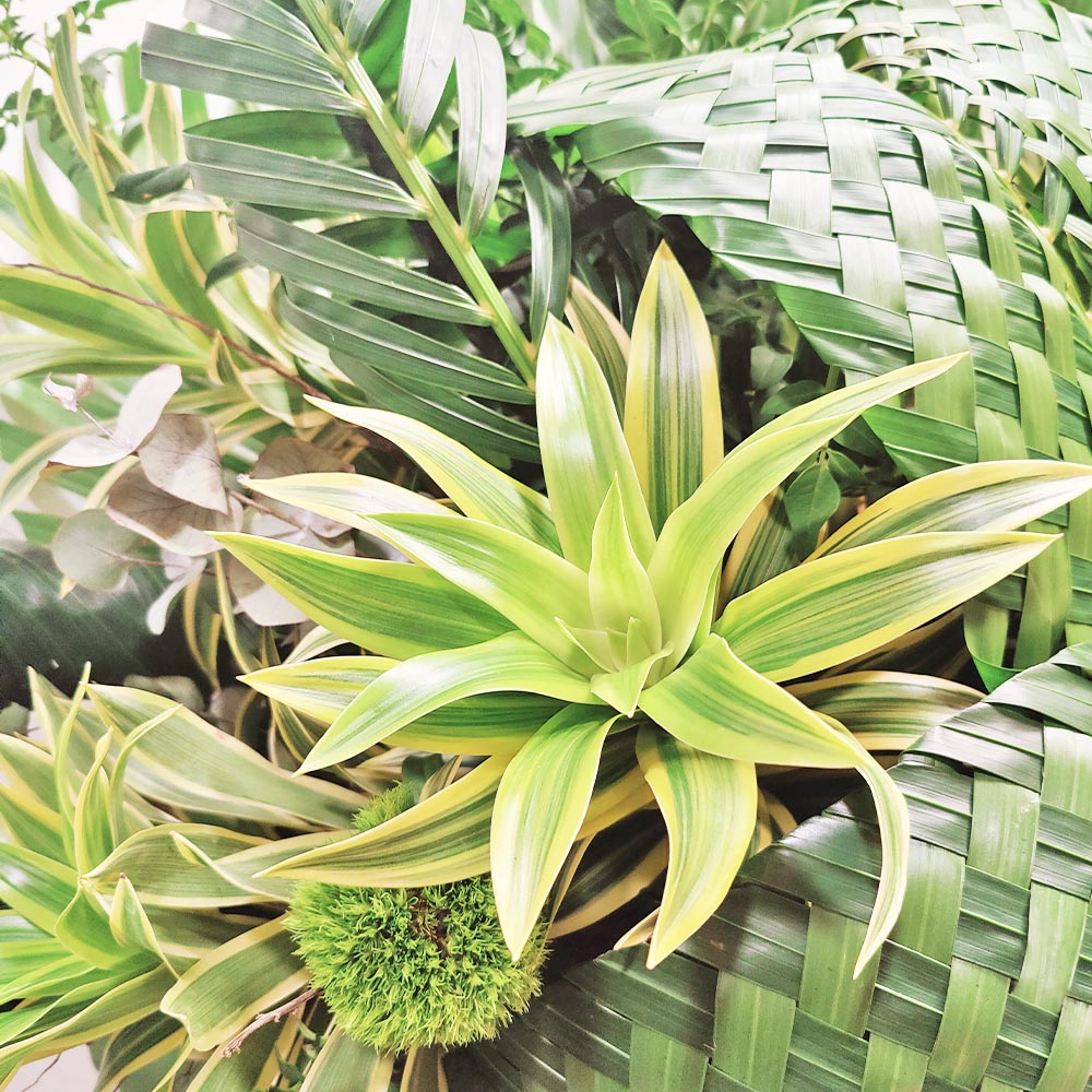 Verdant Vitality | Woven Palm & Pure Greenery Geometric Grand Opening Congratulatory Fresh Flower Stand 3 Verdant Vitality | Woven Palm & Pure Greenery Geometric Grand Opening Congratulatory Fresh Flower Stand - FS100004