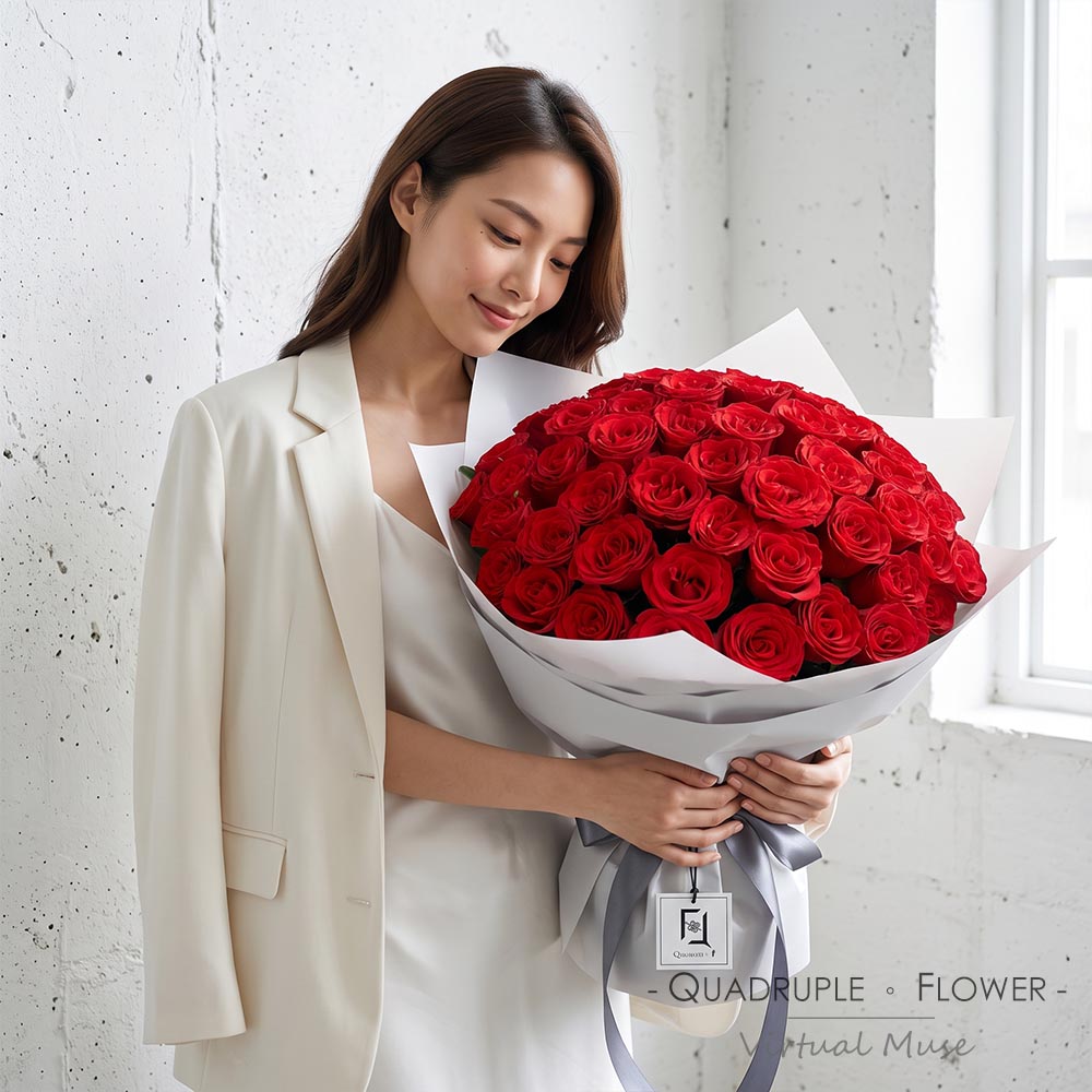 沉穩守候 | 66支紅玫瑰鮮花求婚花束 2 沉穩守候 | 66支紅玫瑰鮮花求婚花束 - BH010019