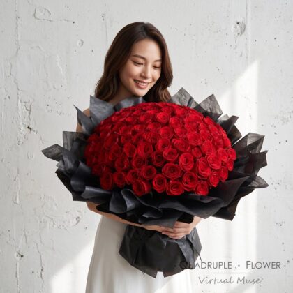 永恆誓言 | 99支紅玫瑰鮮花求婚花束