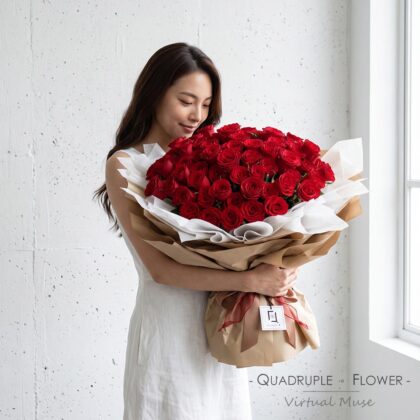 歲月溫柔 | 99支紅玫瑰鮮花求婚花束