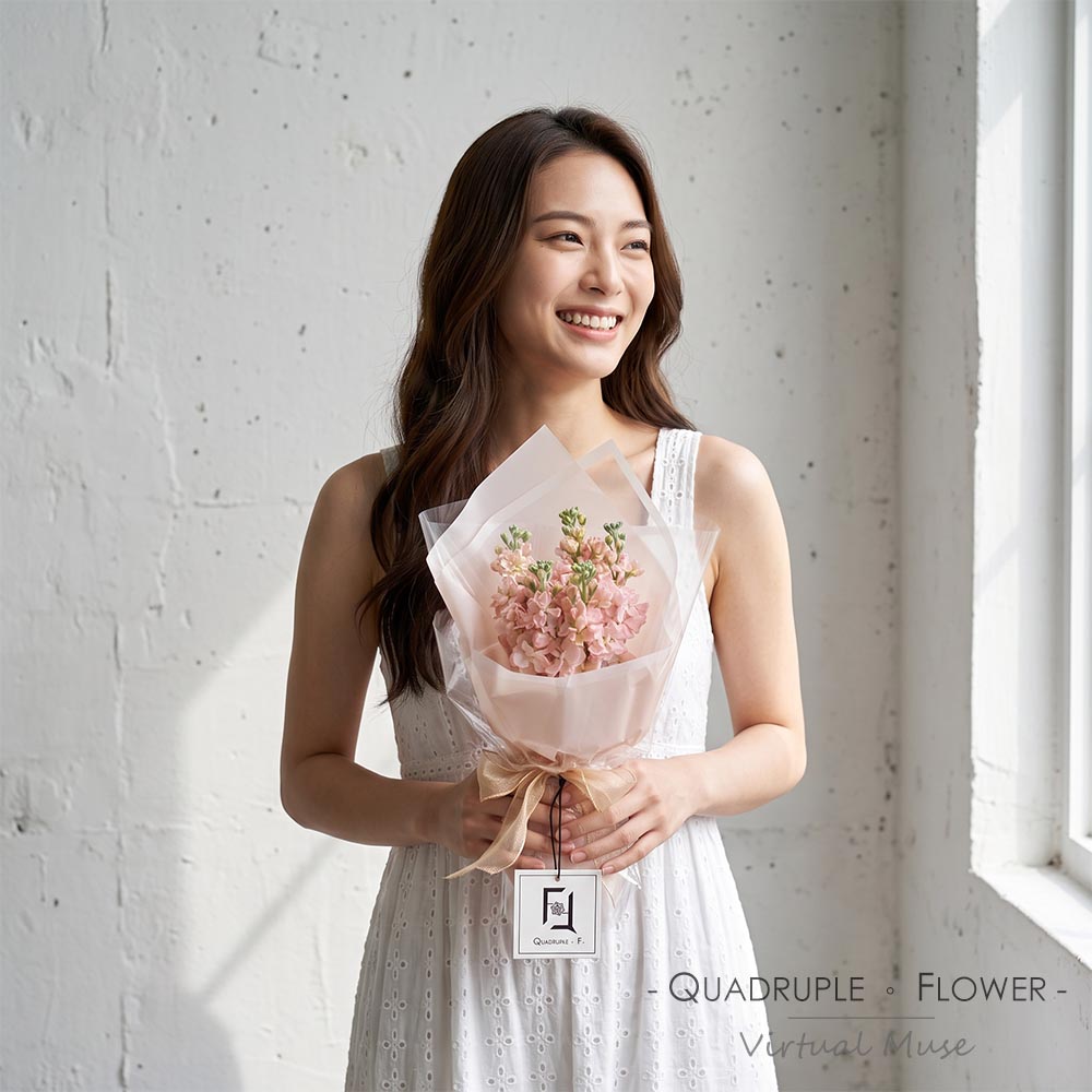香檳微風 | 香檳紫羅蘭鮮花花束 2 香檳微風 | 香檳紫羅蘭鮮花花束 - BS100016