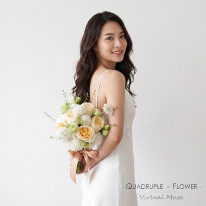 雲間蜜語 | 米白庭園玫瑰綠鈴草鮮花結婚花球連襟花