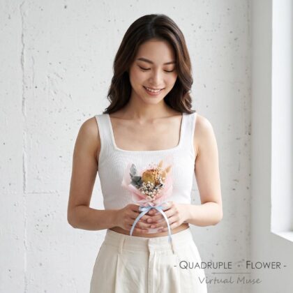 可貴寵愛 | 粉玫瑰乾花花束