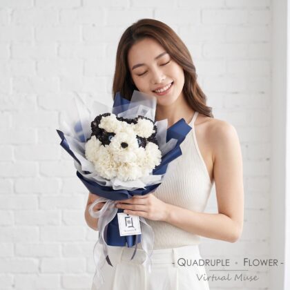 冰雪奇緣 | 哈士奇雪橇犬狗仔造型鮮花花束