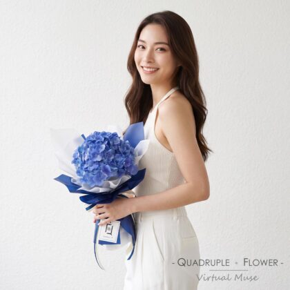 Ice Blue Bloom | Korean-Style Hydrangea Fresh Flower Bouquet