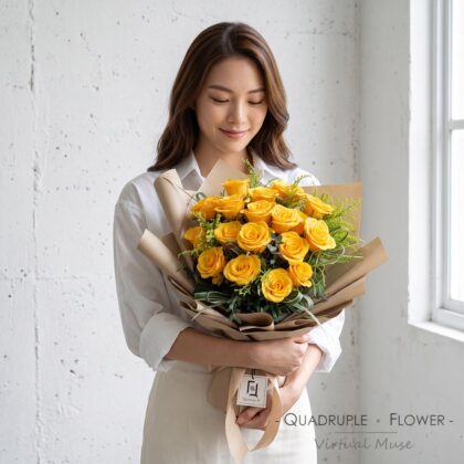 晨曦暮光 | 橙黃玫瑰鮮花花束