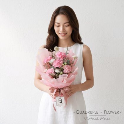 Blushing Bloom | Pink Carnations & Laceflower Fresh Flower Bouquet