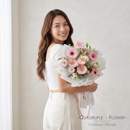仙氣春櫻 | 粉色非洲菊洋桔梗鮮花花束