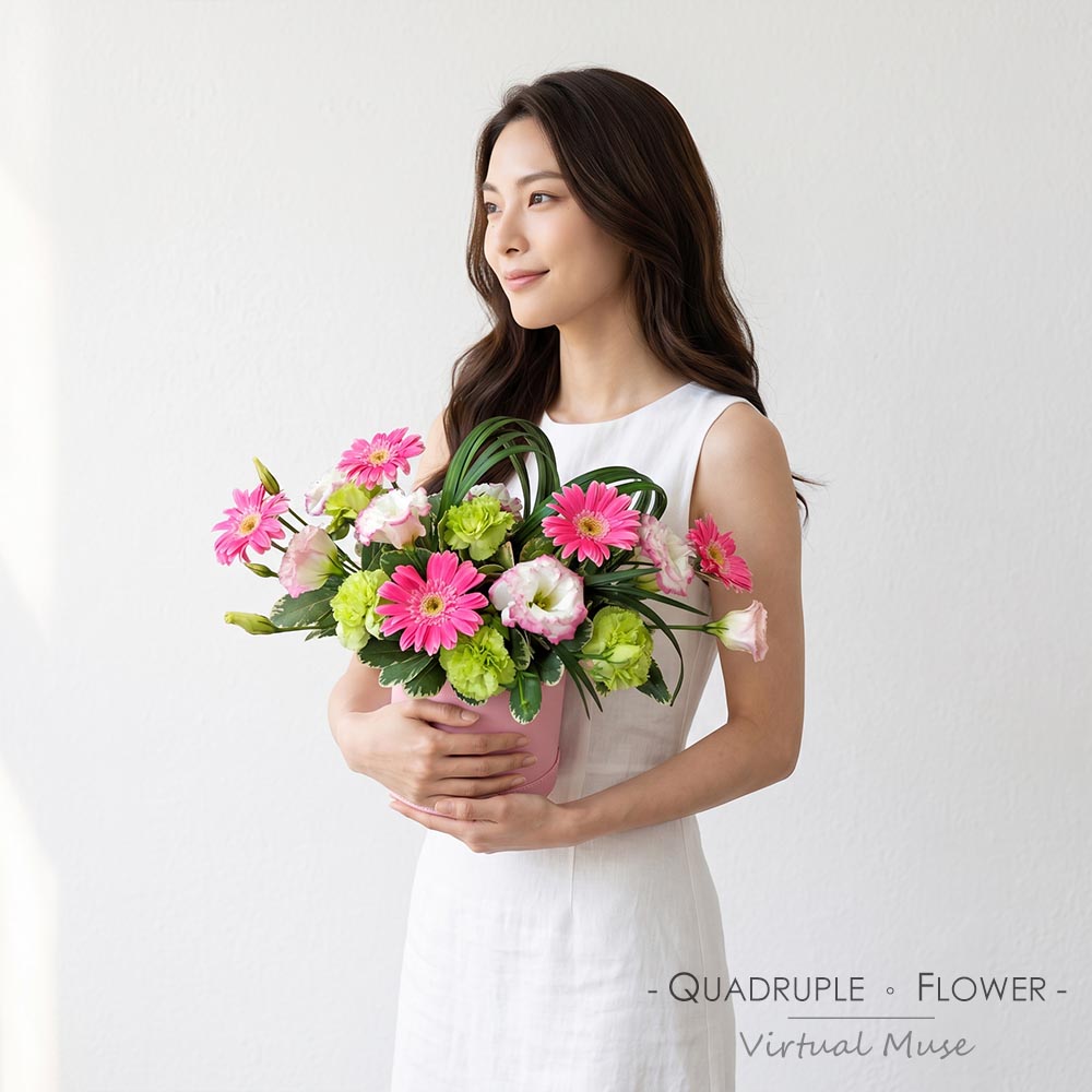 甜美抱抱桶 | 粉紅小太陽花枱花鮮花花桶 2 甜美抱抱桶 | 粉紅小太陽花枱花鮮花花桶 - TA100001