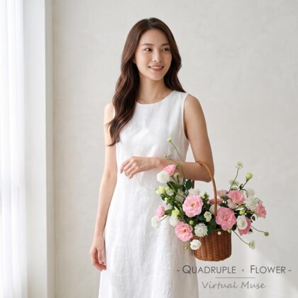 Blush Elegance | Pink Rose Fresh Flower Table Arrangement – Small Congratulatory Flower Basket