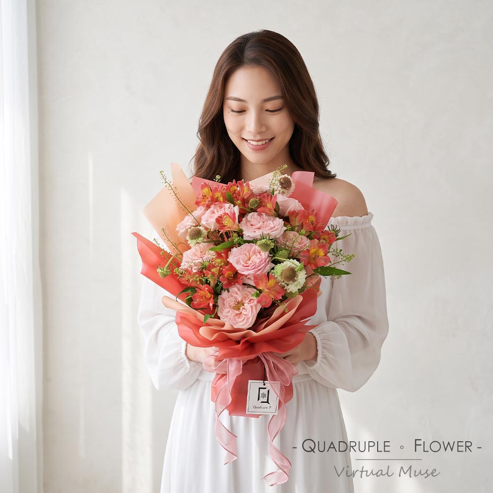 緋紅傾慕 | 粉玫瑰小百合鮮花花束 2 緋紅傾慕 | 粉玫瑰小百合鮮花花束 - BL010038