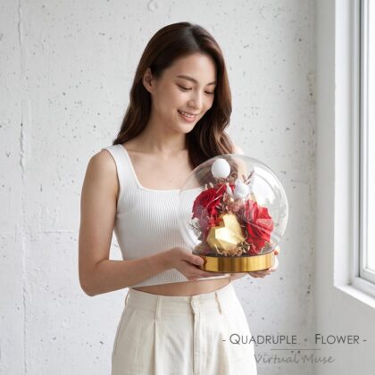 告白熊系列 | 玫瑰永生花玻璃罩