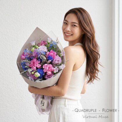 Purple Shadow Orchid | Purple Carnation & Wavy Purple Lisianthus Fresh Flower Bouquet