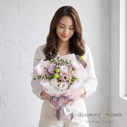完滿幻愛 | 紫桔梗粉小百合鮮花花束