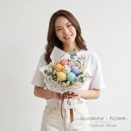Radiant Smile | Rainbow Smiley Ping Pong Chrysanthemum & Chamomile Fresh Flower Bouquet
