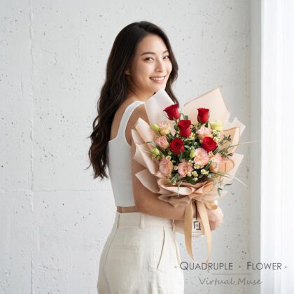 流金歲月 | 紅玫瑰香檳桔梗鮮花花束