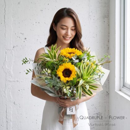 煦日驕陽 | 向日葵金魚草鮮花花束