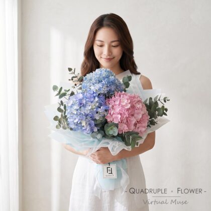 QuadrupleFlower 啟德新蒲崗花店 | 香港花店推介 | 即日送花服務、鮮花花束及花籃高質客製化設計 13 幻彩星雲 | 三色繡球鮮花花束