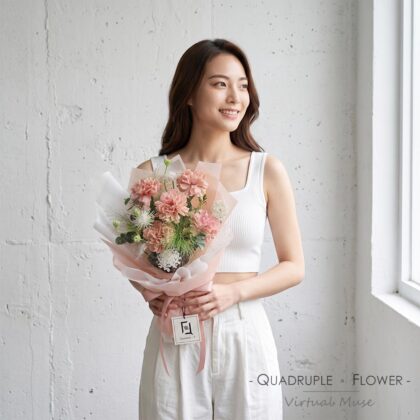 Vintage Tenderness | Vintage Pink Carnations & Laceflower Fresh Flower Bouquet