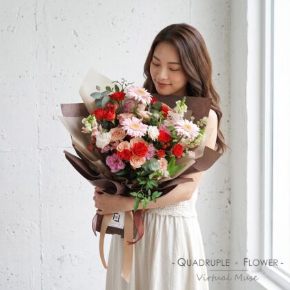 Auburn Autumn Charm | Vintage Rose & Red Spray Rose Fresh Flower Bouquet