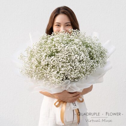 完美純愛 | 白滿天星鮮花花束