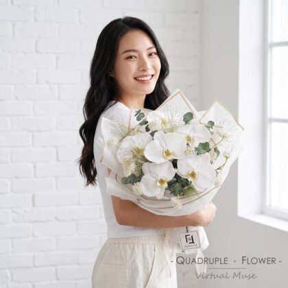 皎潔蘭心 | 白蝴蝶蘭翠珠鮮花花束