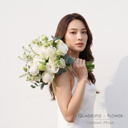 純白仙境 | 白玫瑰紫羅蘭鮮花結婚花球連襟花