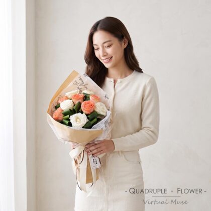 希望簡愛 | 白玫瑰橙玫瑰鮮花花束