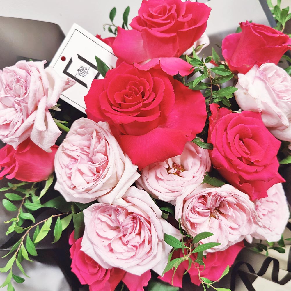 黑耀粉摯 | 桃紅玫瑰粉荔枝玫瑰鮮花花束 3 黑耀粉摯 | 桃紅玫瑰粉荔枝玫瑰鮮花花束 - BL010069