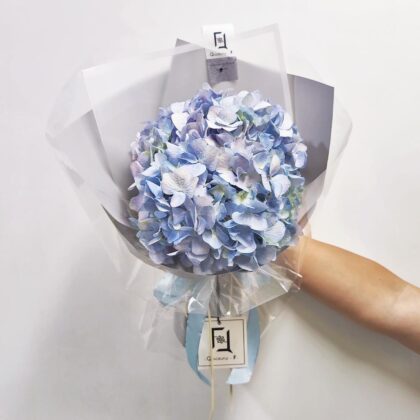 Purple-Blue Hydrangea Fresh Flower Bouquet Quadruple Flower BS040002