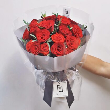 Red Rose & Spray Rose Fresh Flower Bouquet Quadruple Flower BL010067