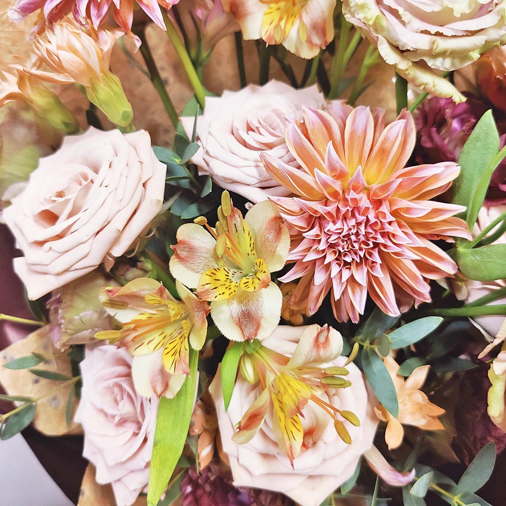 琥珀微醺 | 復古玫瑰大理花鮮花花束 3 琥珀微醺 | 復古玫瑰大理花鮮花花束 - BM010035