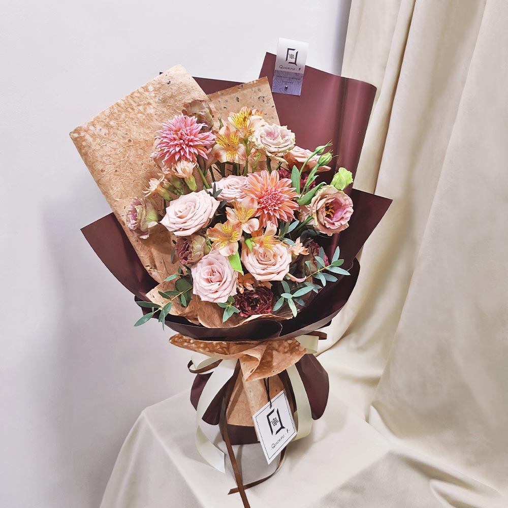 琥珀微醺 | 復古玫瑰大理花鮮花花束 4 琥珀微醺 | 復古玫瑰大理花鮮花花束 - BM010035